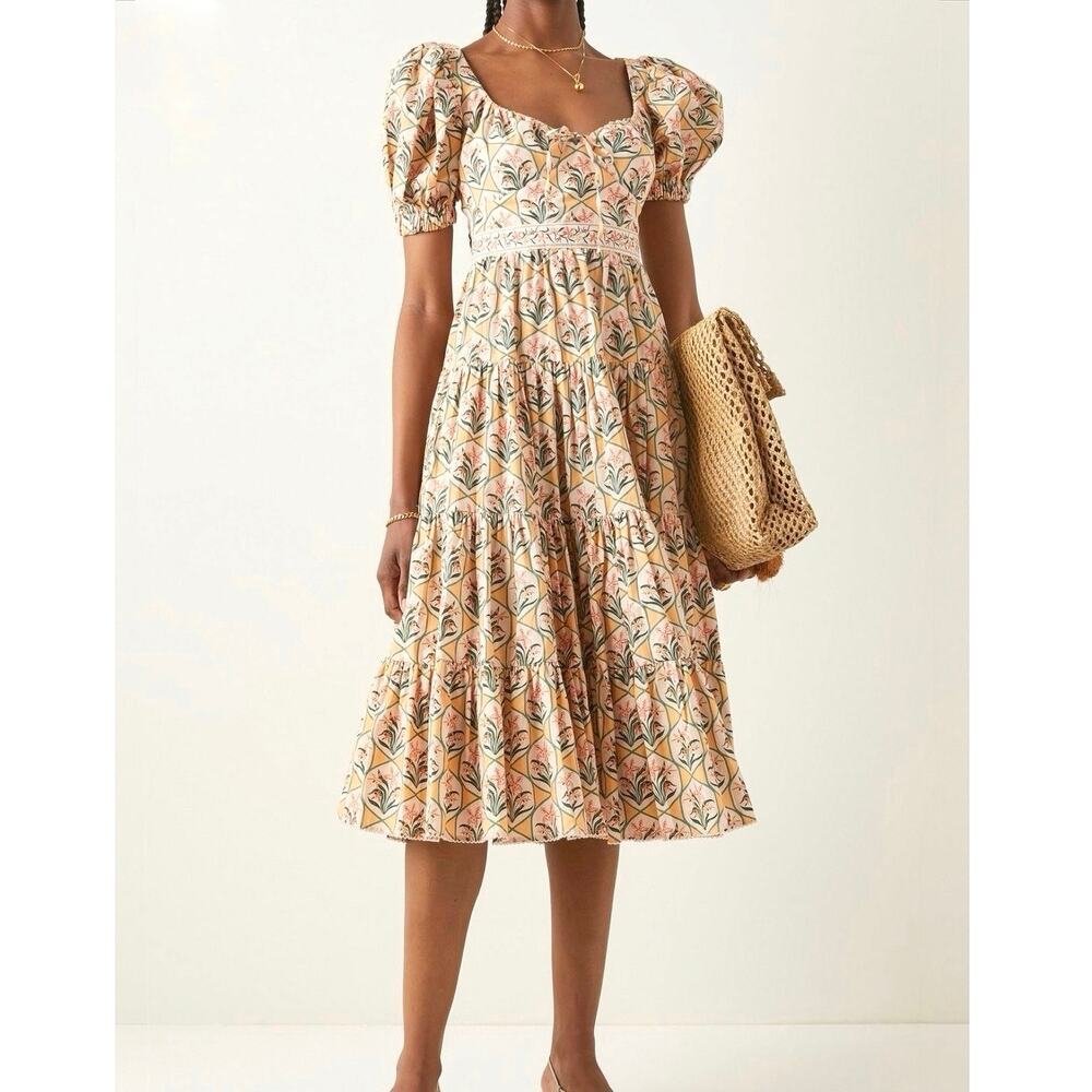Agua by Agua Bendita Palmera Large Chan Chan Miel Midi Dress